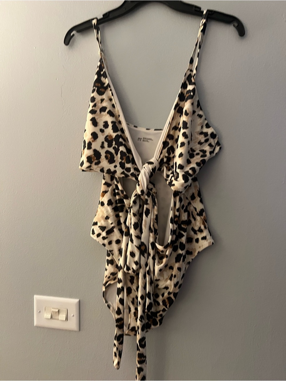 aerie Leopard-Print One-Piece Swimsuit in Cream, Brown, Black - Picture 3 of 6